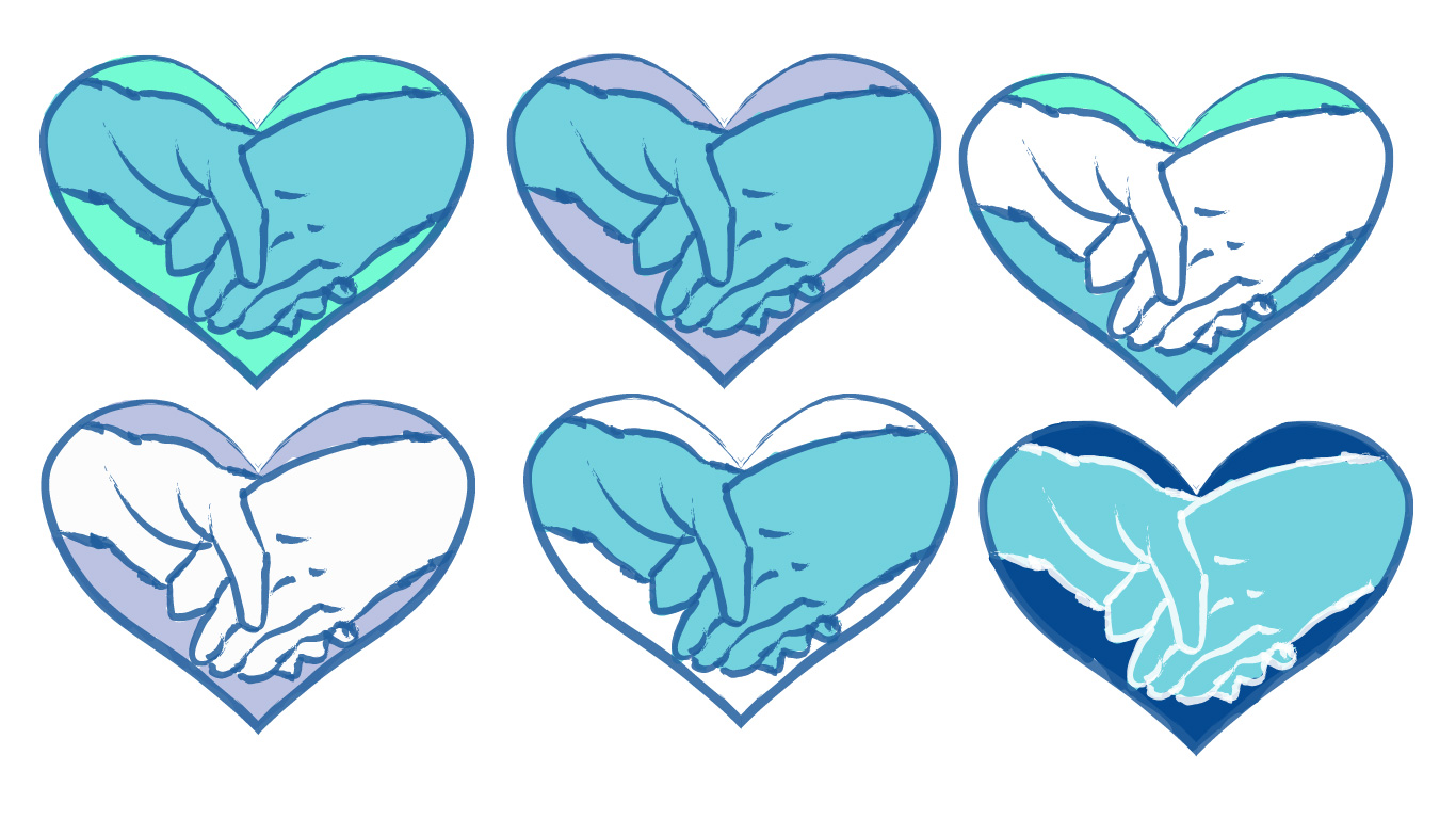 Prototypes du logo d'une association caritative pour les étudiants fictive, Cœur Étudiant